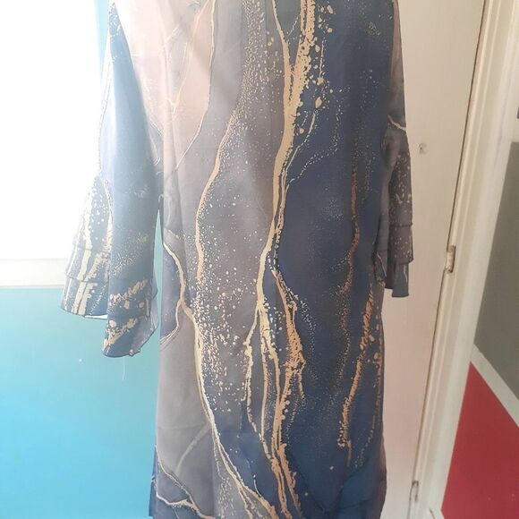 Casual Beach Marble Print Loose Dress - Picture 5 of 7